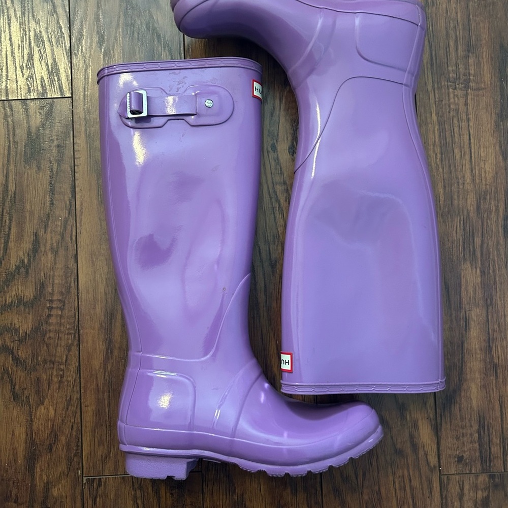 Hunter High Gloss Purple Rain Boots